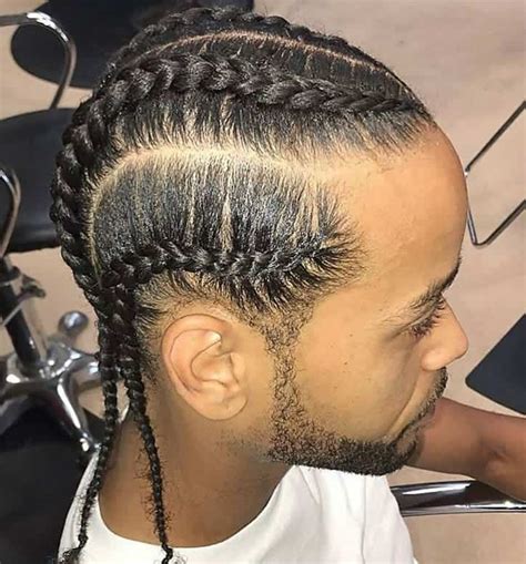 If you plan on doing a Dutch braid (reverse French braid), cross the left and right strands under the middle one. . Dutch braid for men